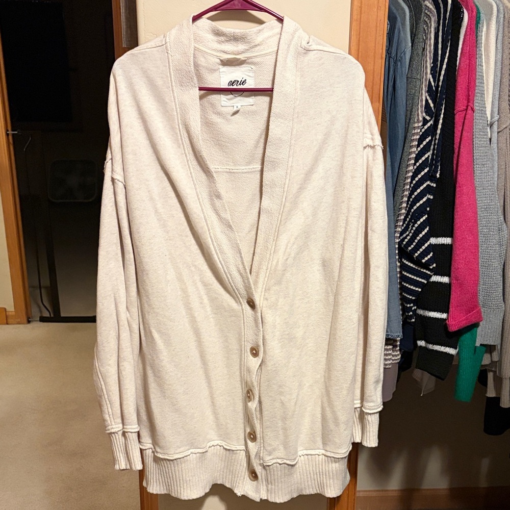 Women's Cream Cardigan Sweater